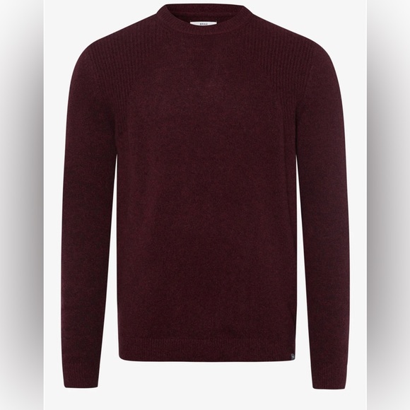 Brax Rick Wool Blend Crewneck Sweater in Port - Picture 2 of 8